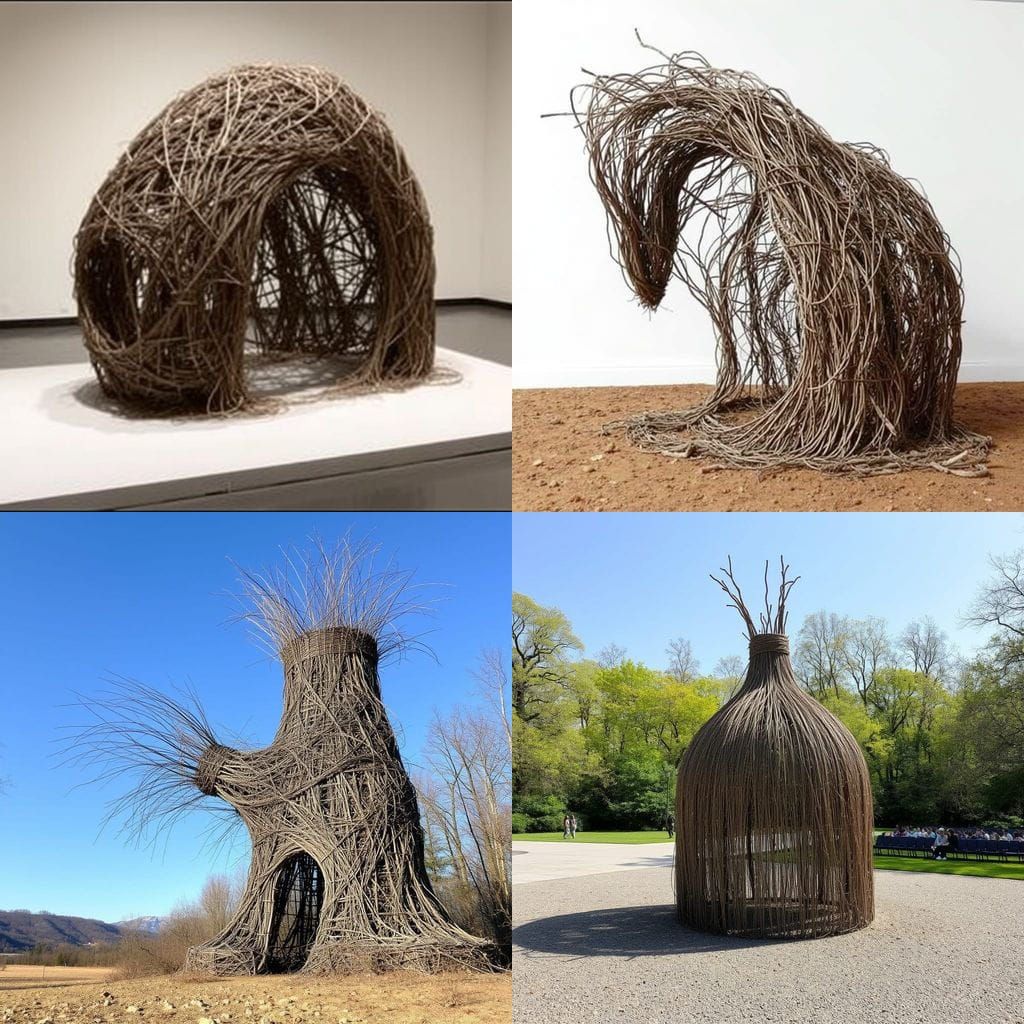 Nature-Inspired Branch Sculpture in a Whimsical Style