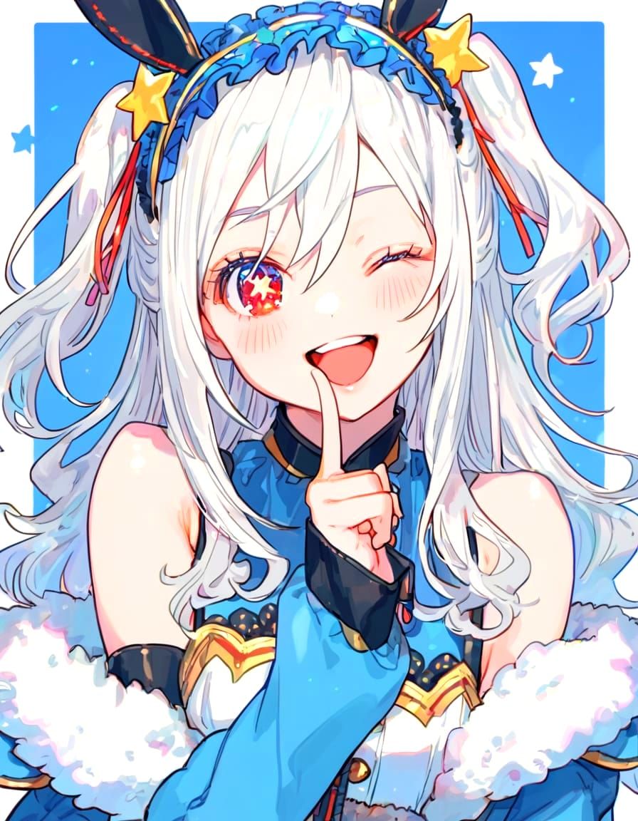 Rabbit Girl Shushing in Manga Style