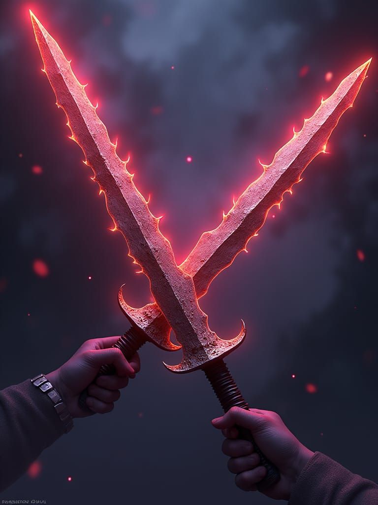 Duel Blades of Night: Dark Fantasy Concept Art