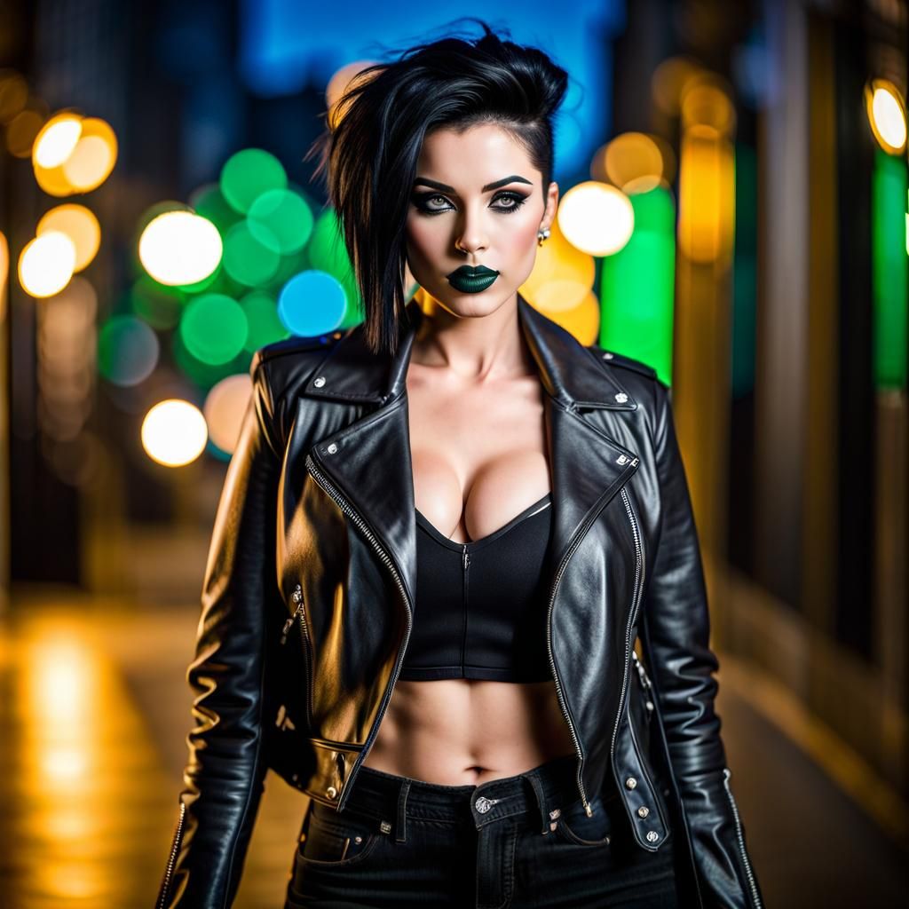 Punk Girl Portrait in Detailed 8K Photography