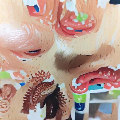 Gouache Painting of the Word Help