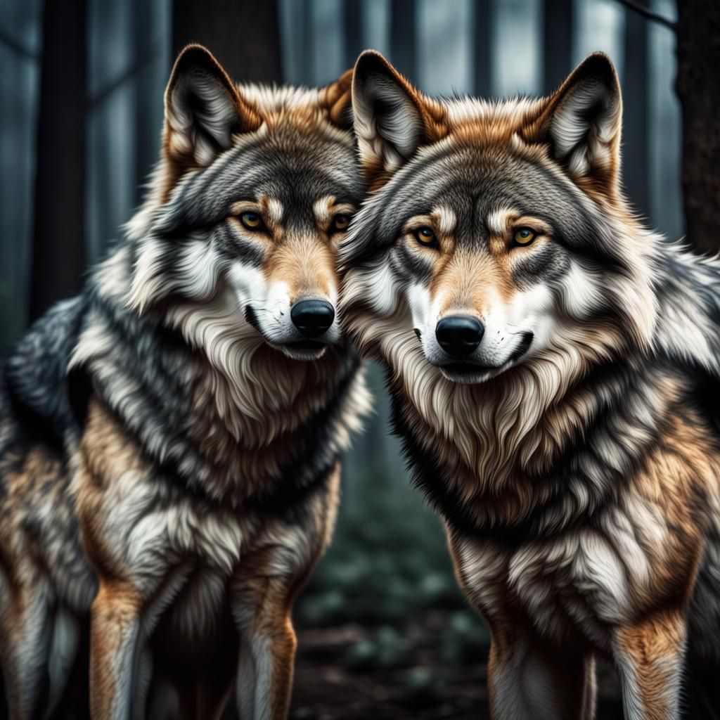 Hyperrealistic Wolves in Cinematic Style