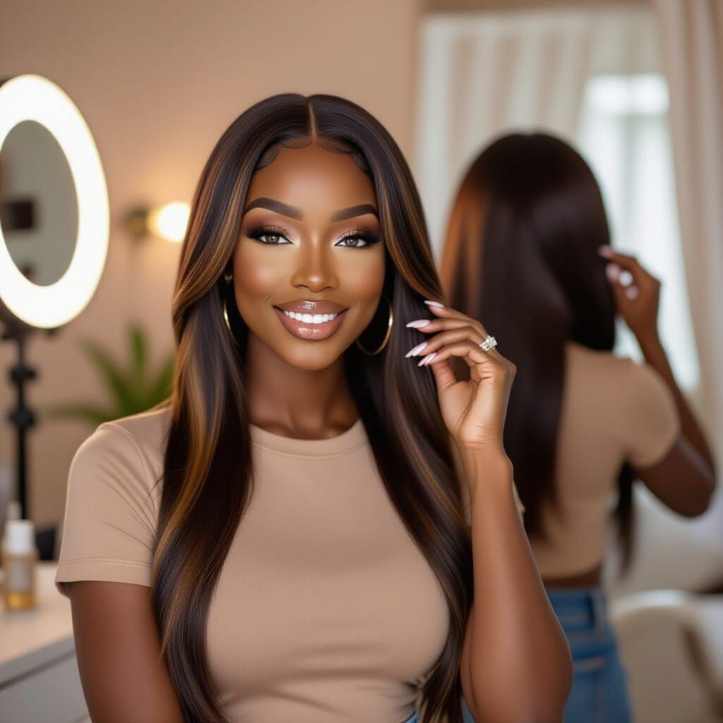 Black Woman Influencer Posing Confidently