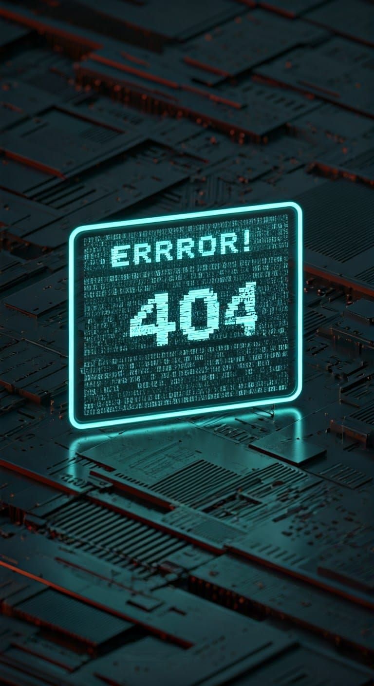 Futuristic Error Message Glitching in a Neon Matrix