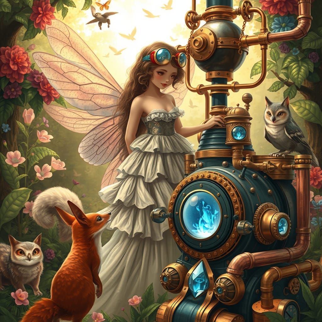 Steampunk Fairy Tale Storybook Cover