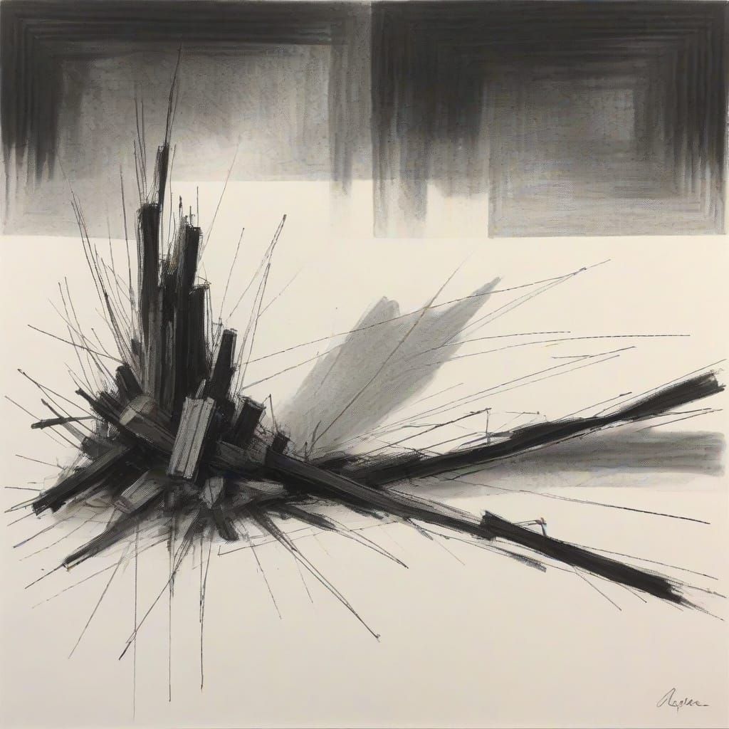 Expressive Charcoal Drawing on Textured Paper