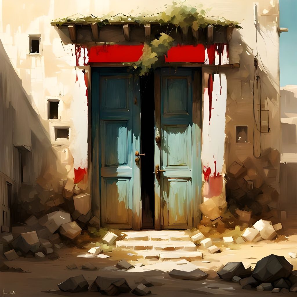 Abstract Blood Red Paint Strokes