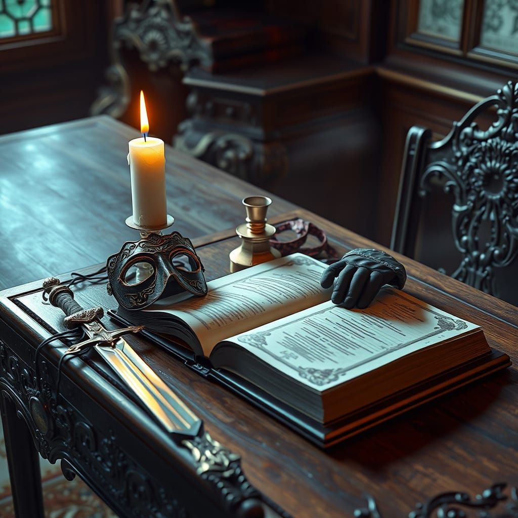 Elegant Fantasy Tableau in Deep Color and Intricate Detail