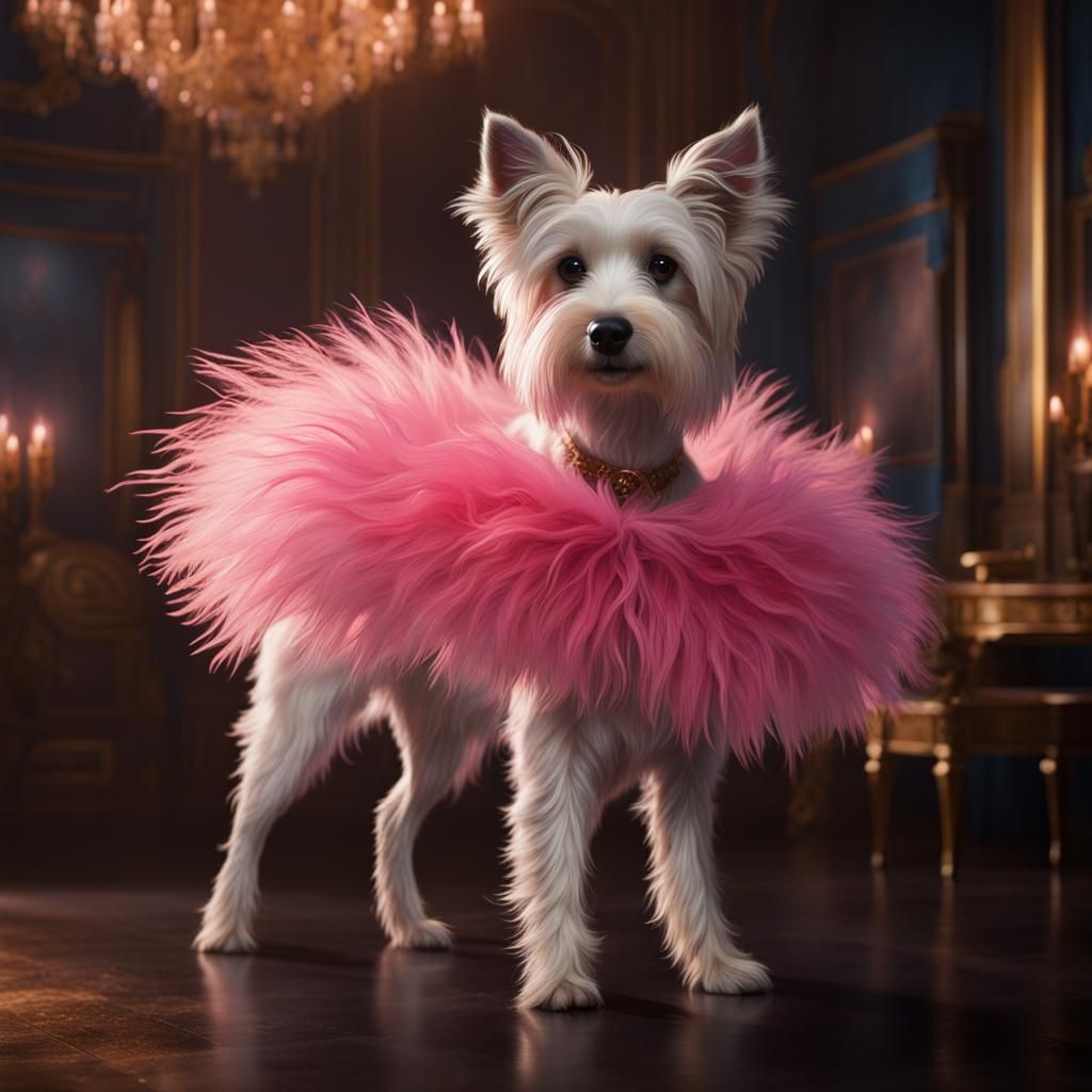 Dog Ballerina in Detailed Fantasy Art