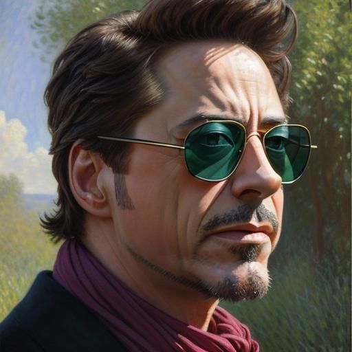 Robert Downey Jr Portrait in Impressionist Style