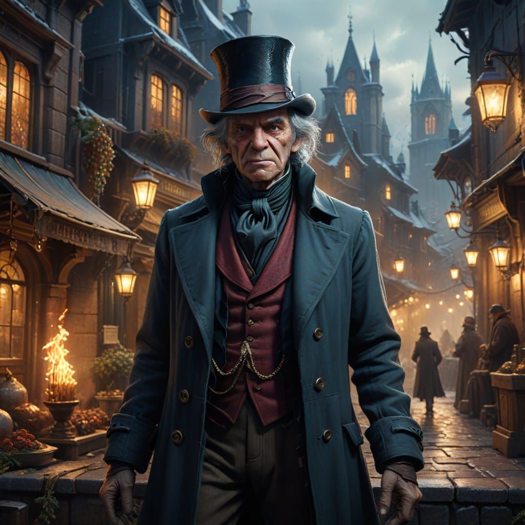 Ebenezer Scrooge as Transformer in Fantasy Art