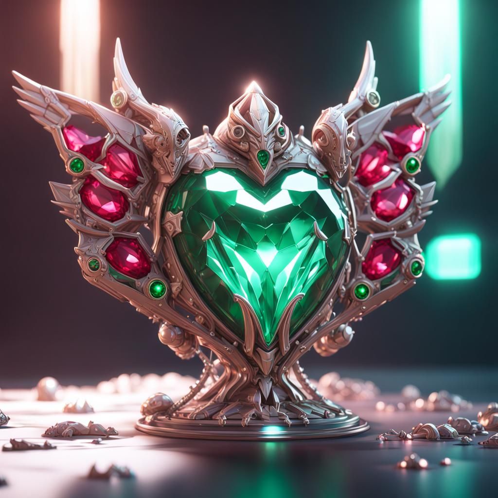 Futuristic Dragons and Elves with Crystalline Heart