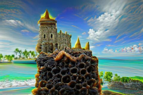 Honeycomb Castle in 8K 3D Render