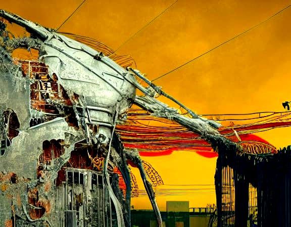 Biomechanical Decay in Vibrant Orange Hues