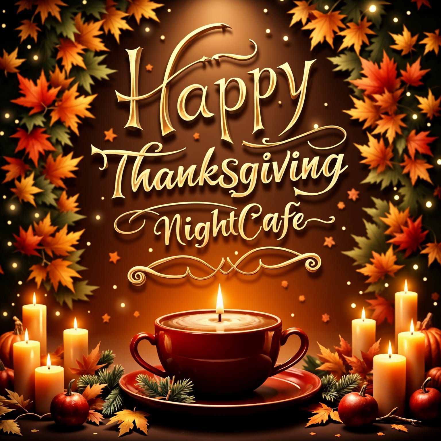 Thanksgiving Greetings with Warm Holiday Background