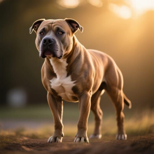 Majestic American Pit Bull Terrier, Photorealistic Style