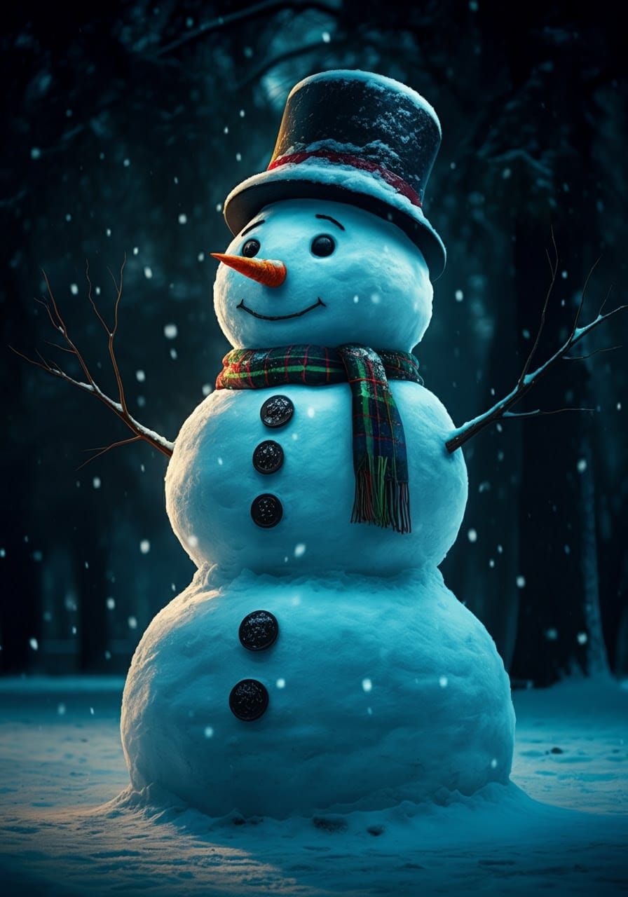 Epic Snowman Sculpture in a Winter Wonderland