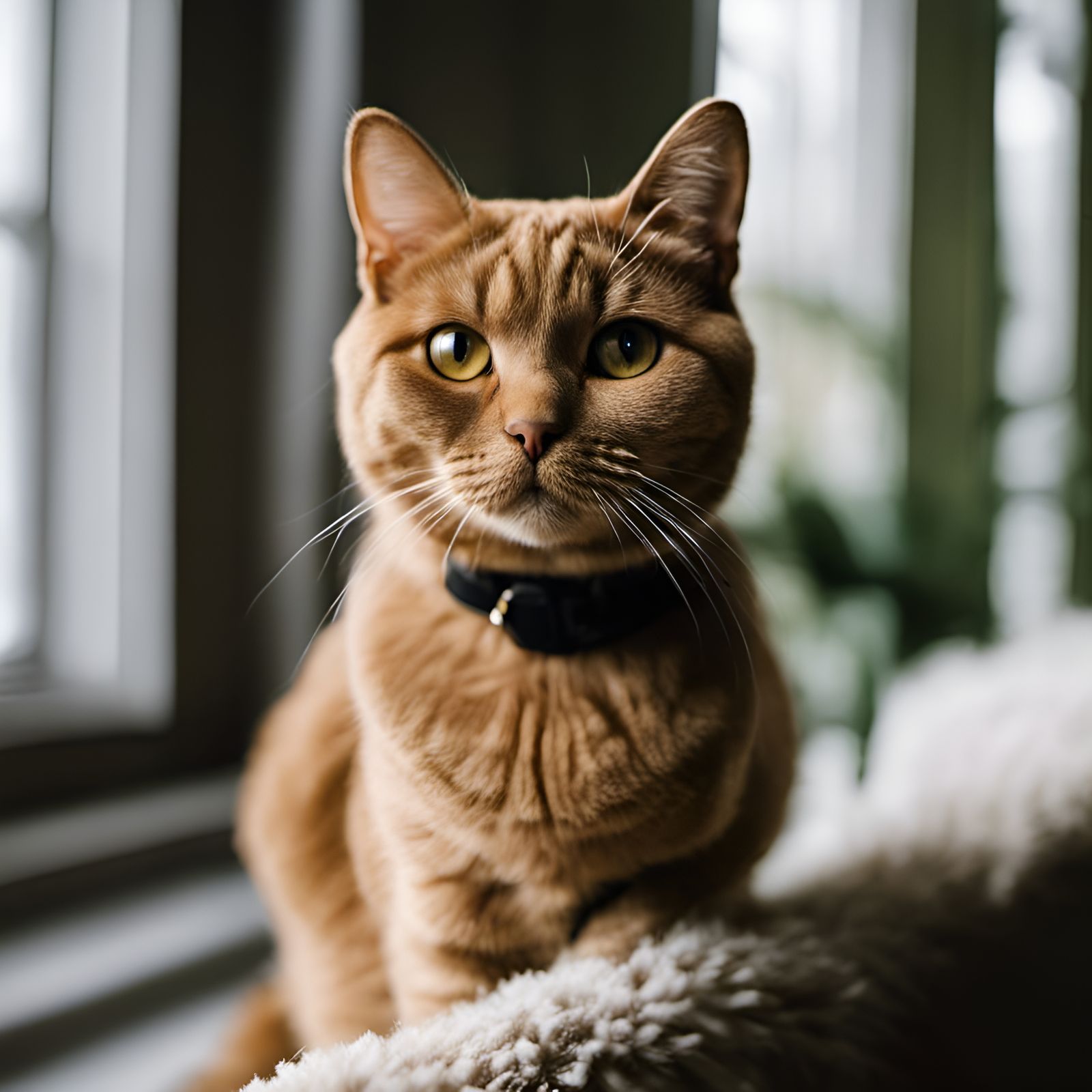 Scottish Shorthair Cat with Afro Hairstyle