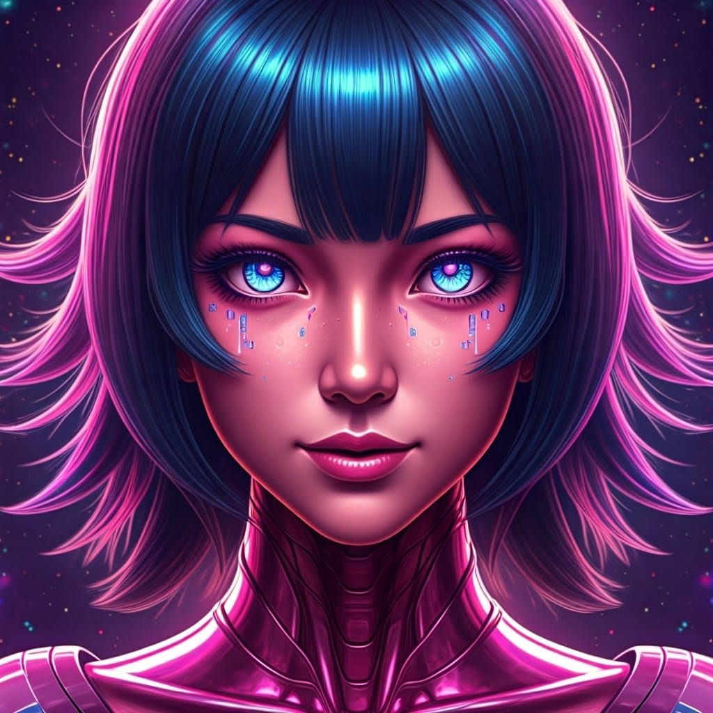 Gothic Cyberpunk Android Goddess