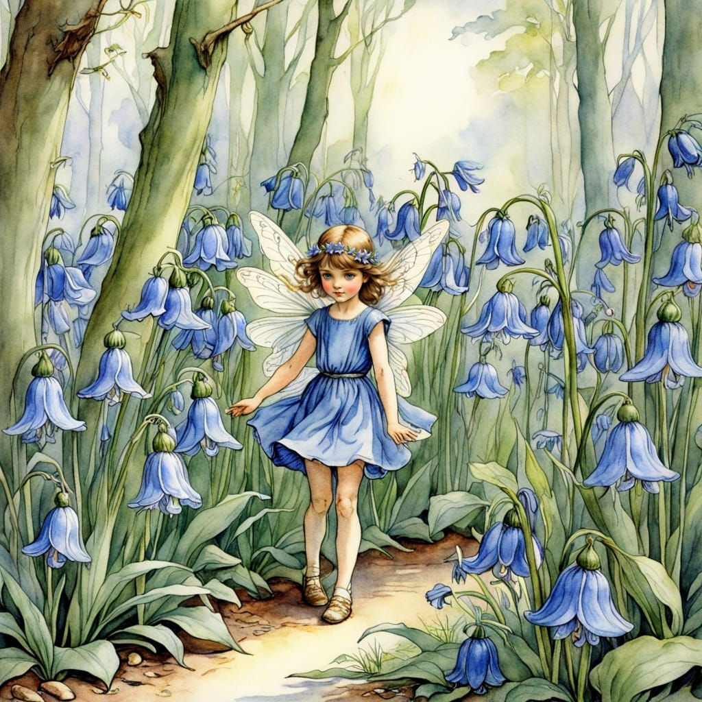 Bluebell Fairy Watercolor Illustration