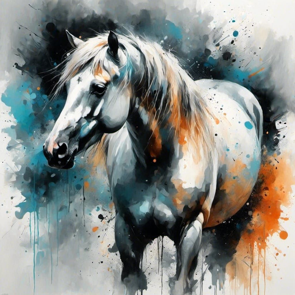 Proud Silver Wild Horse in Natural Setting