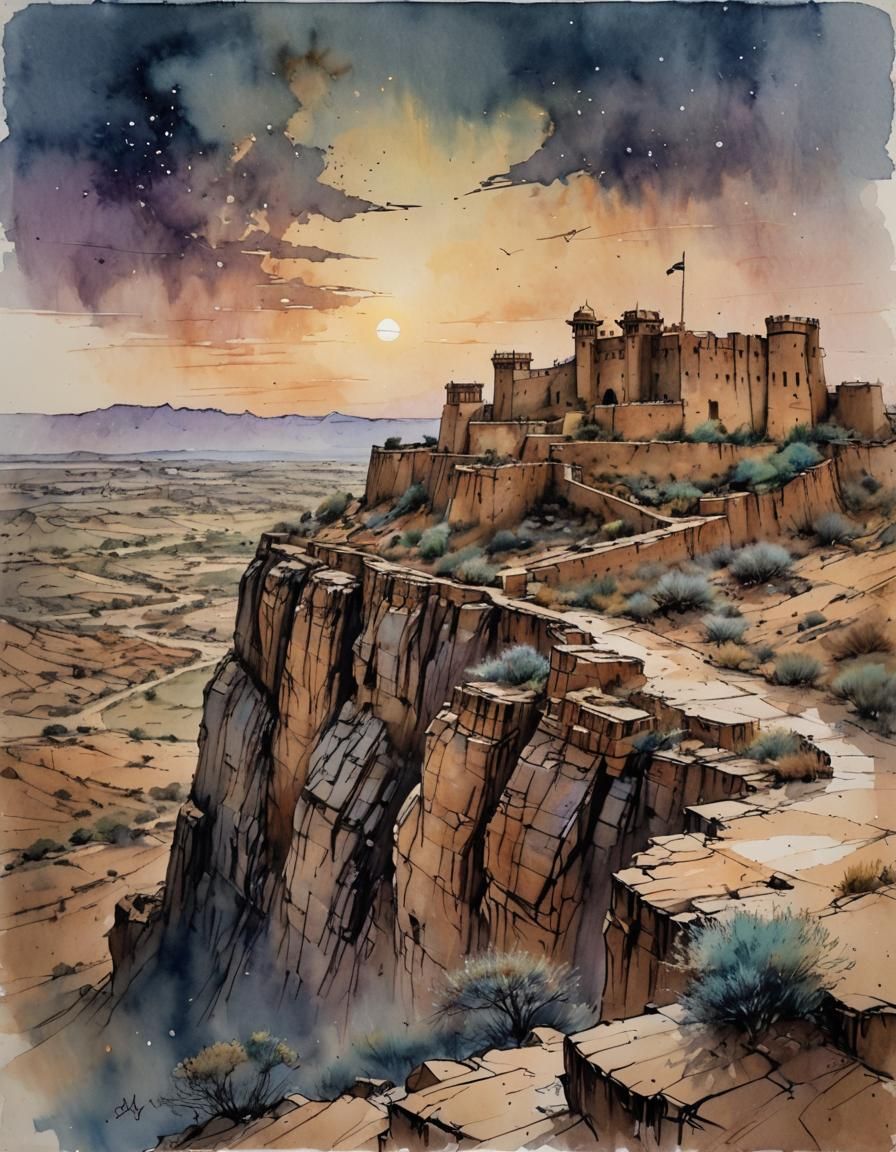 An Impenetrable Fort in a Desert Kingdom in Rajasthan, India...