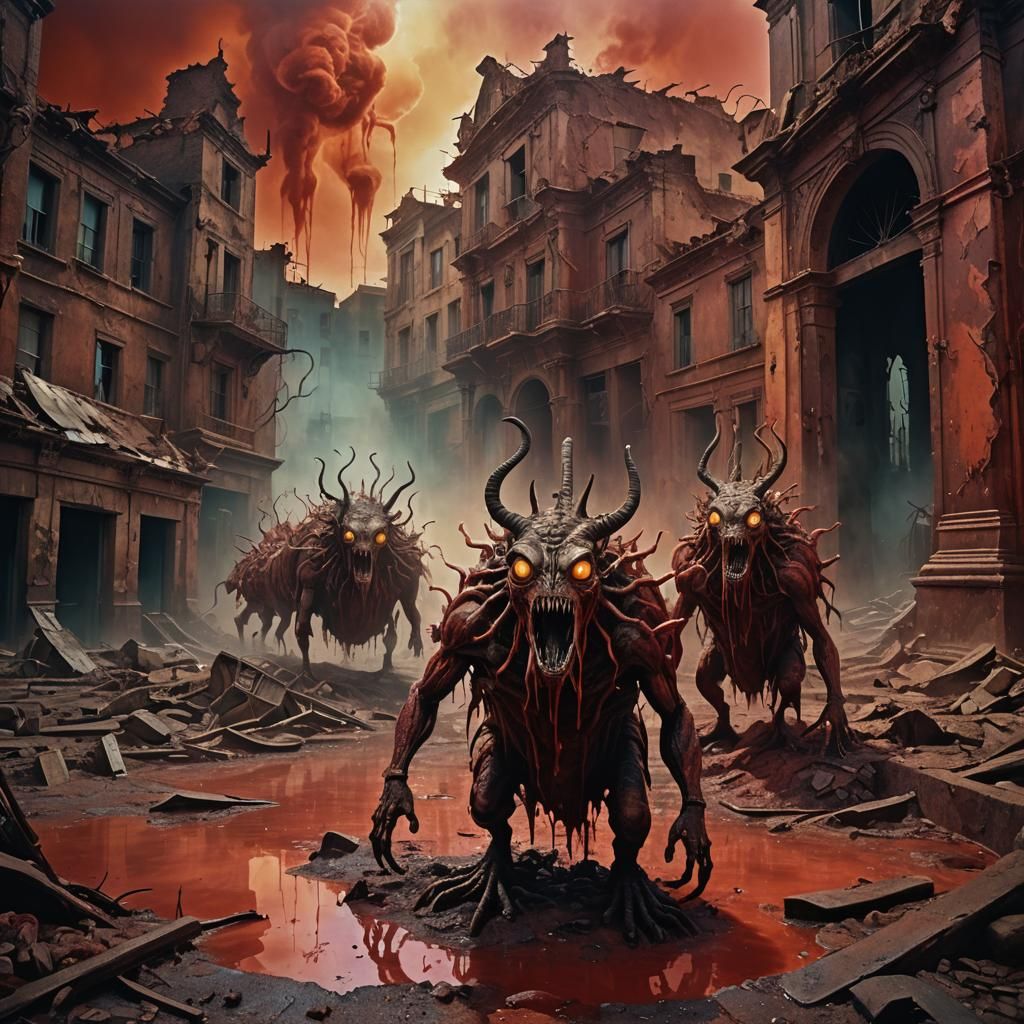 Surreal Ancient Creatures Emerge from Ruined City