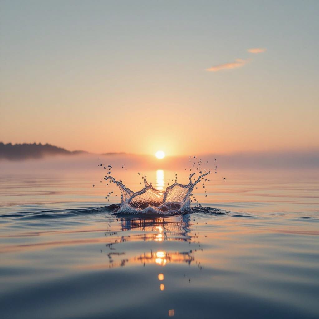 Minimalist Coastal Serenity with Gentle Wave and Soft Sunlig...