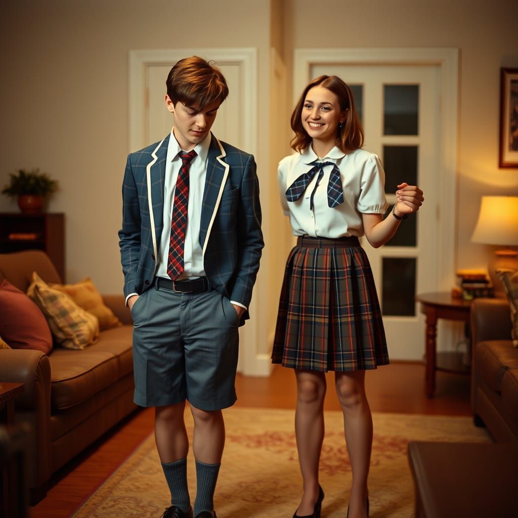 Young Man Embarrassed in Front of His Admirer