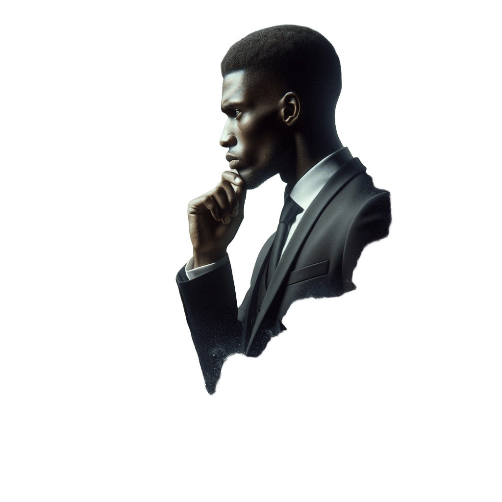 Black Businessman Deep in Thought: Fantasy Concept Art