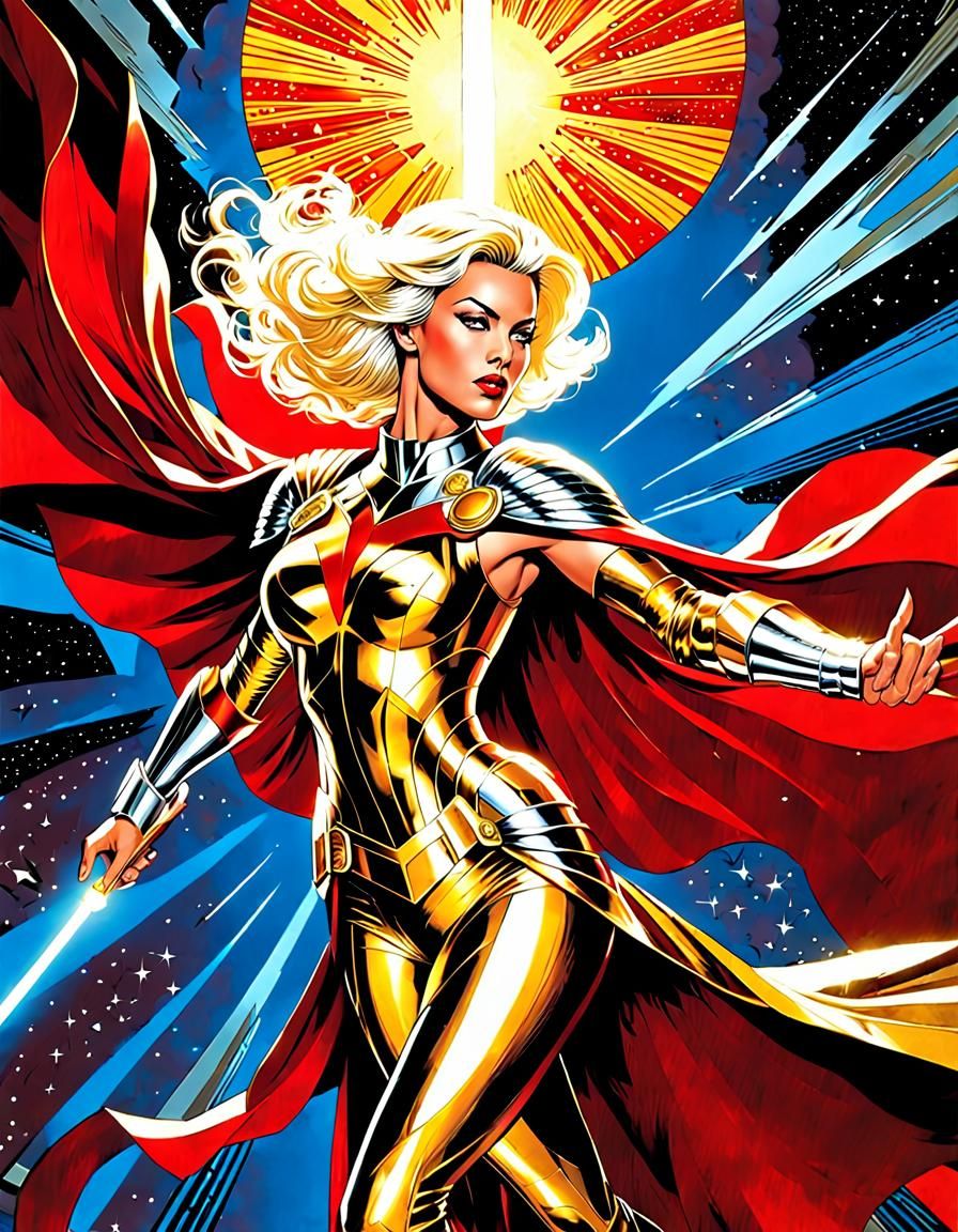 Dynamic Comic Art of a Paladin in Action