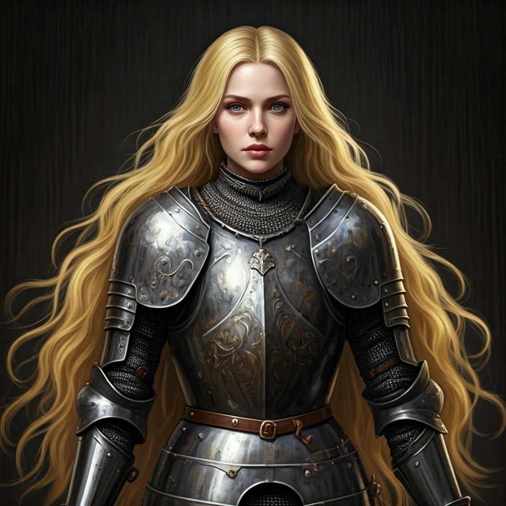 A female knight in shining armor