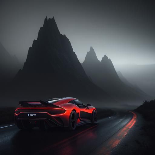 Darth Vader Drives a Neon Sports Car