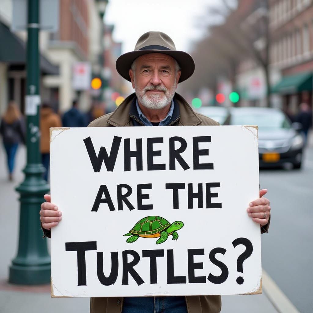 Man on Street Corner Asks: Where Are The Turtles?