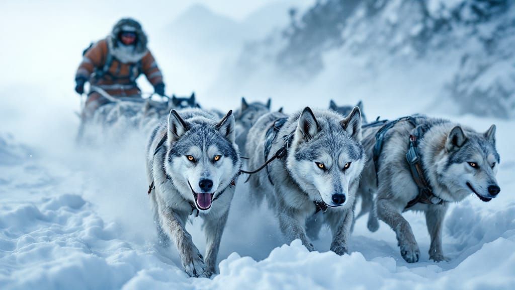 Dog Sled Team Faces Arctic Blizzard