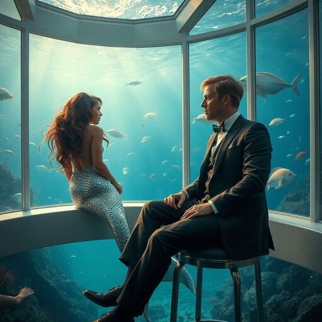 Underwater Meeting in a Luxurious Home