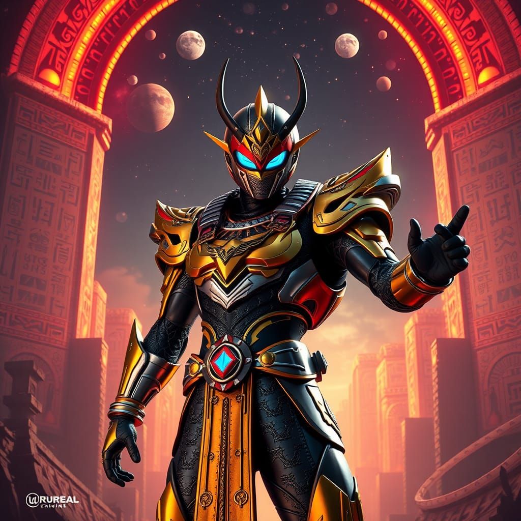 Kamen Rider Anubis: Egyptian Armor in Fantasy Art