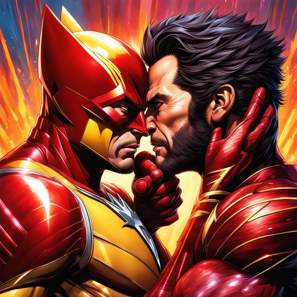 Hyperrealistic Splash Art: Wolverine and Flash