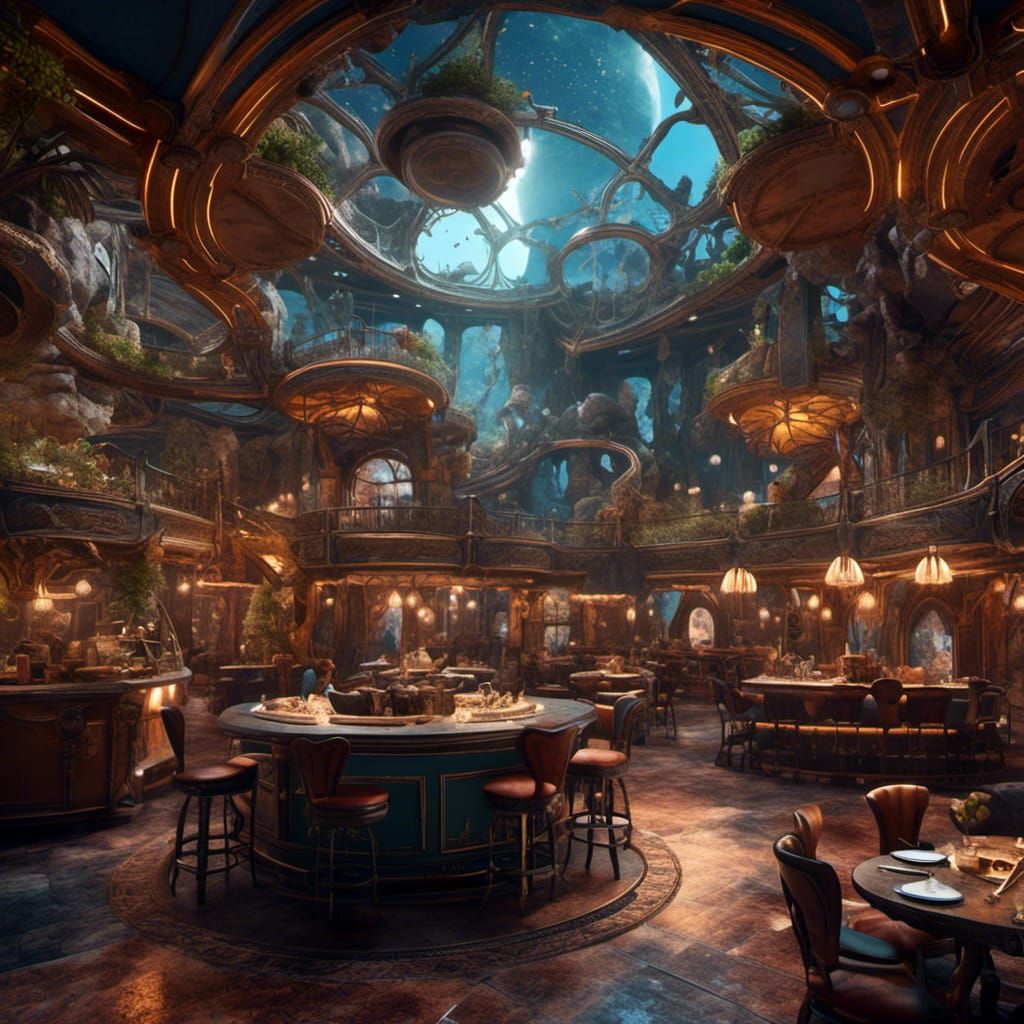 Hard Rock Cafe on Mars: Detailed Matte Painting