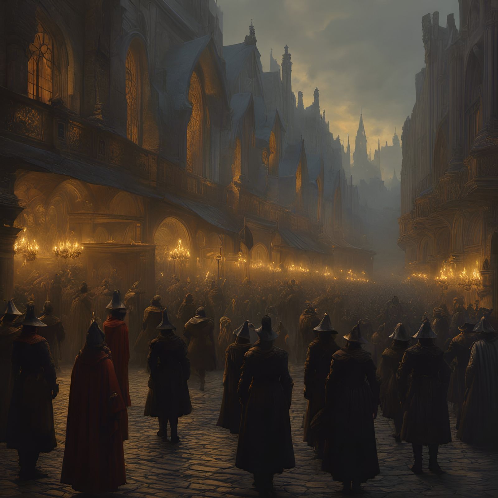 Dystopian Medieval Fantasy Oil Painting