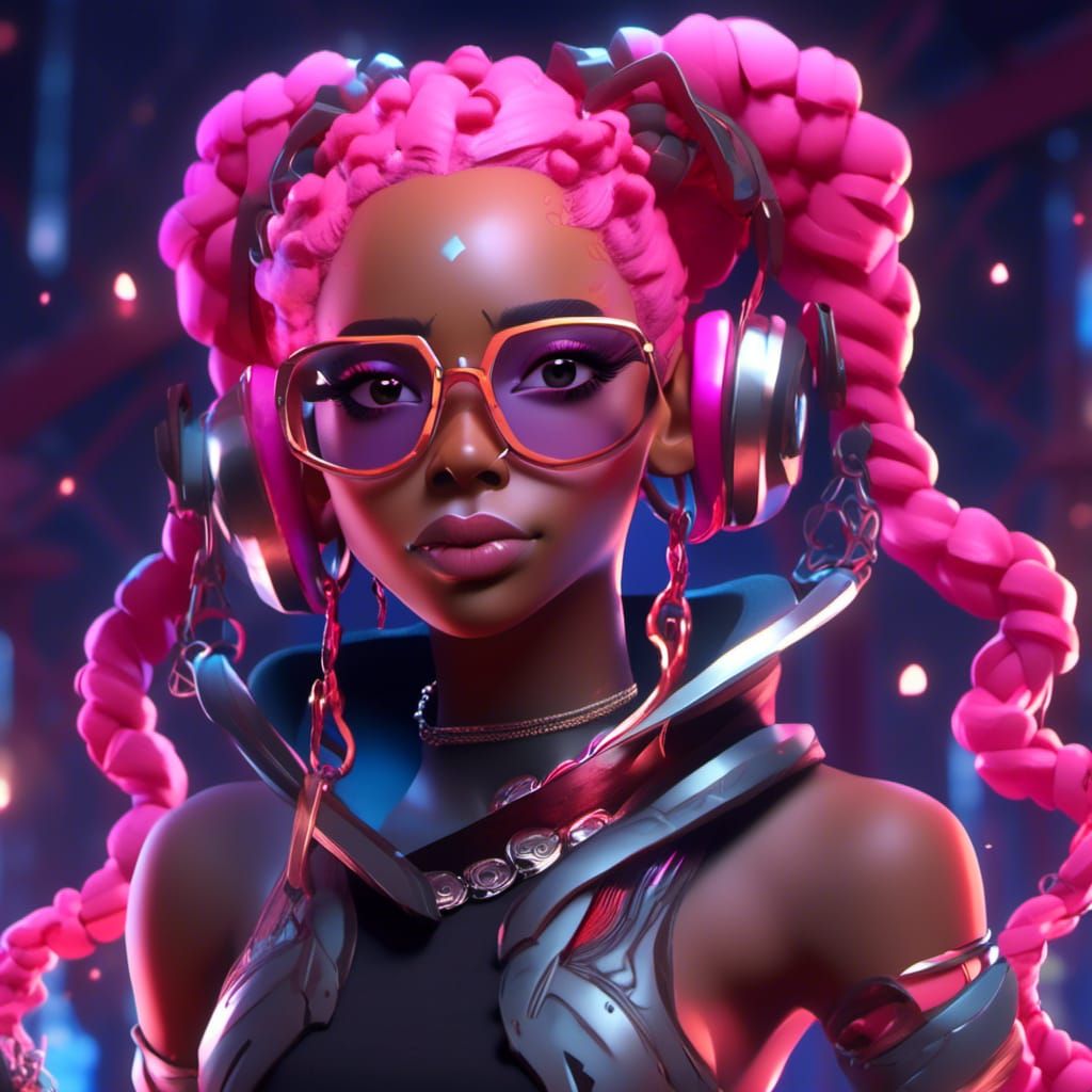 Anime Style 3D Portrait of Elegant Woman