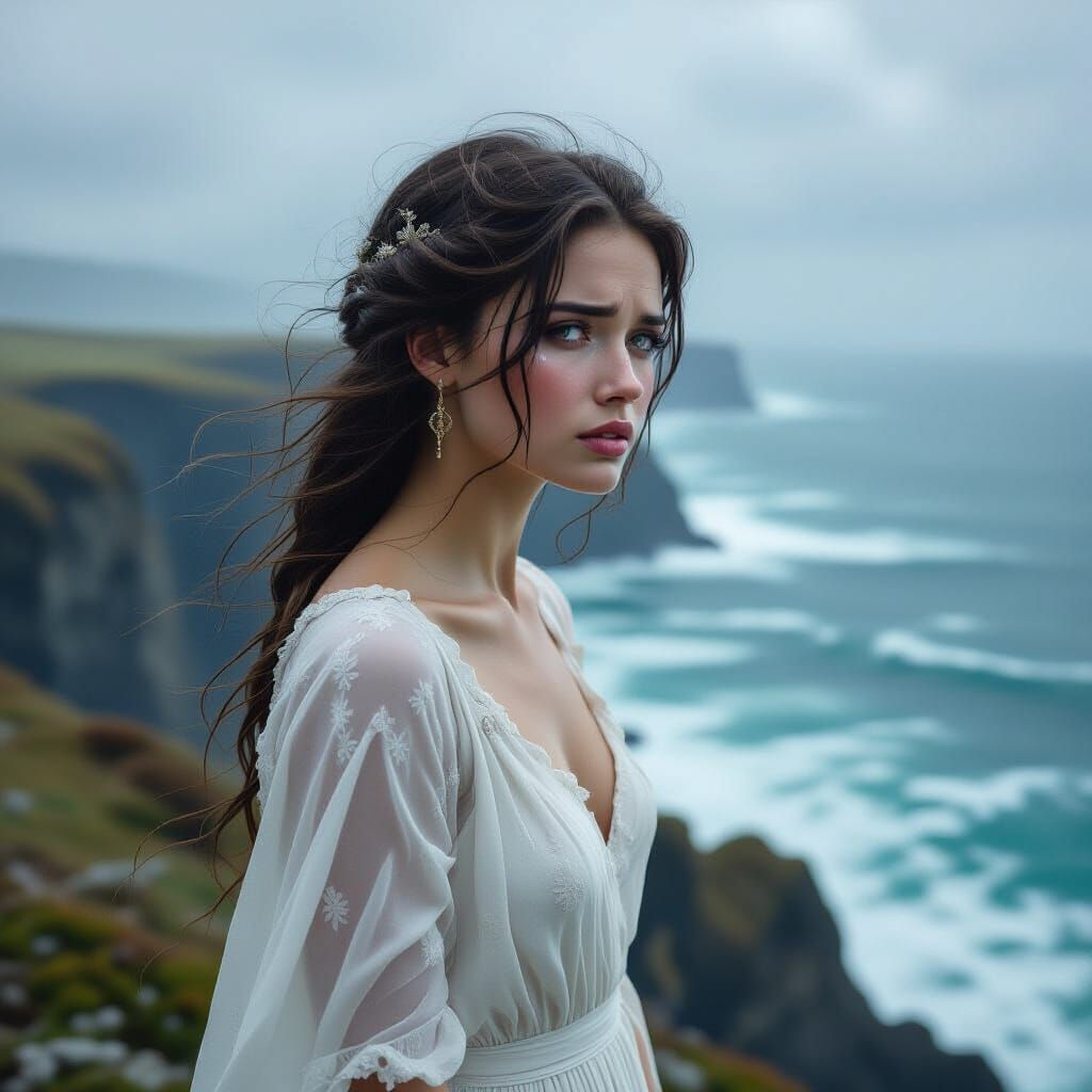 Goddess of the Cliff: Tears of Longing, Hyper-Realistic