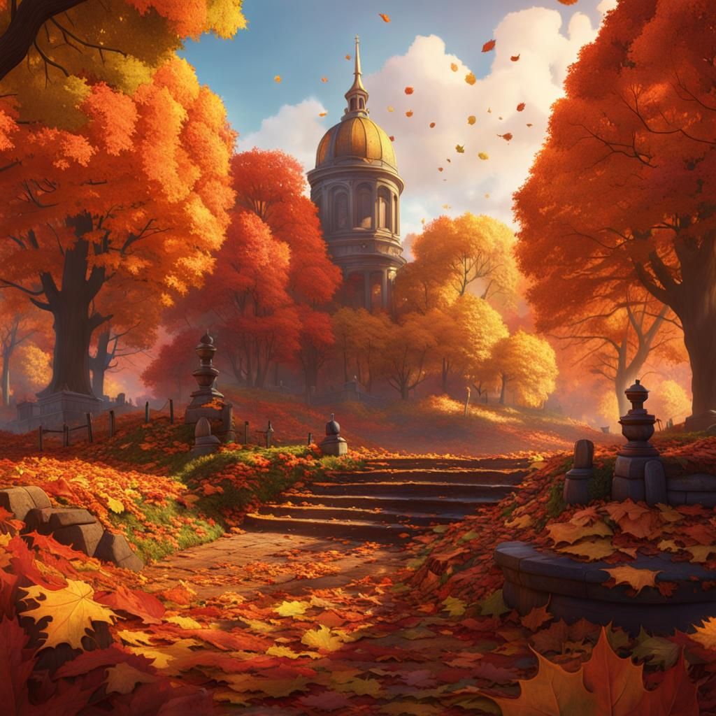 Childhood Memory: Giant Autumn Leaves in Watercolor