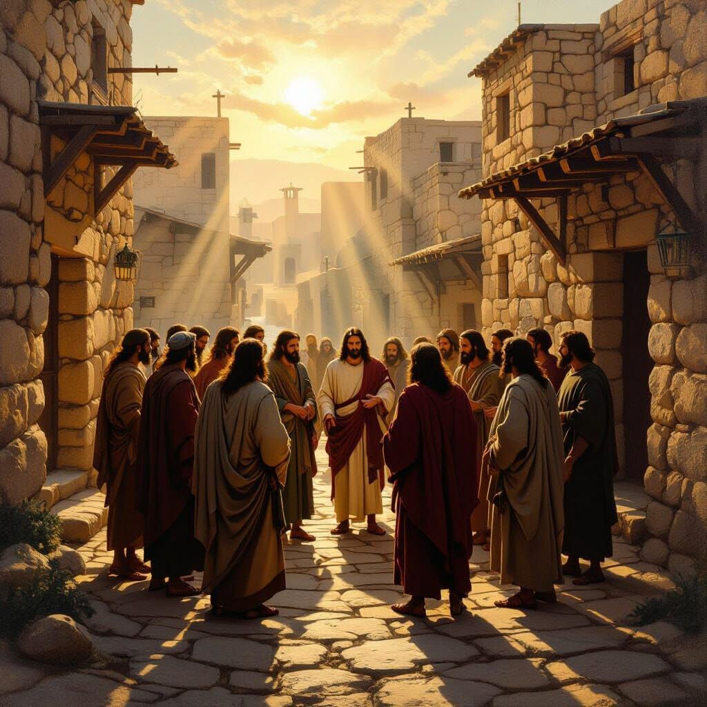 Jesus and Disciples in Capernaum Oil Painting