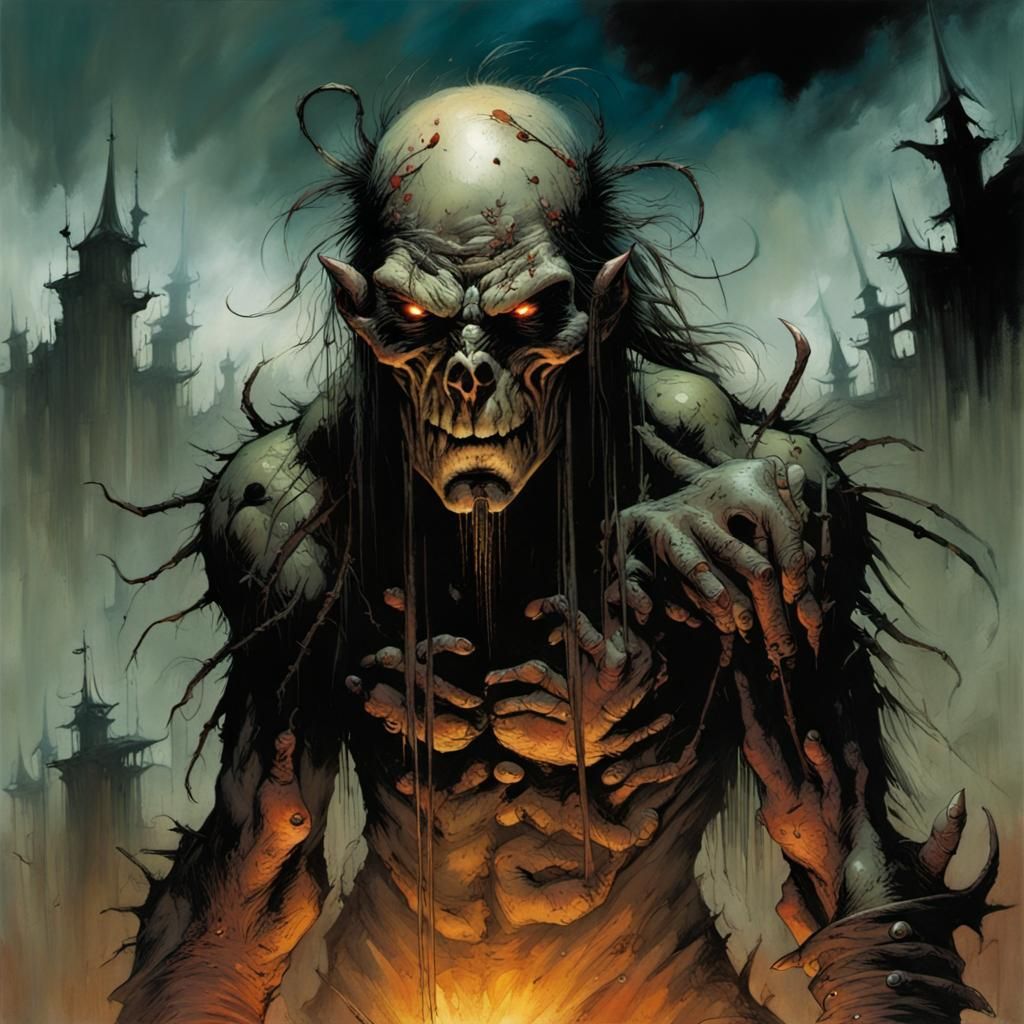 Grimdark Fantasy Art in Comic Book Style