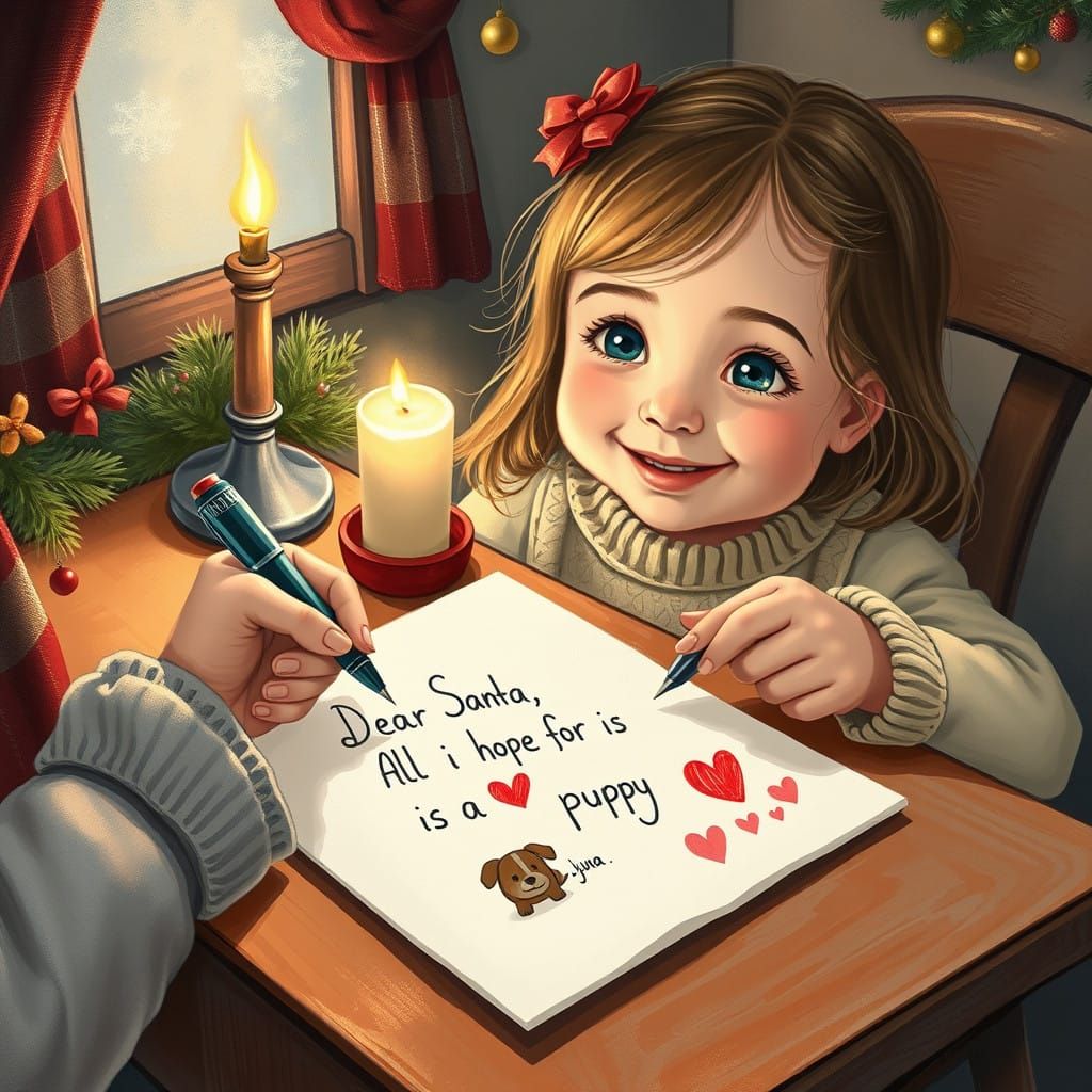 Charming Toddler Writes to Santa Claus