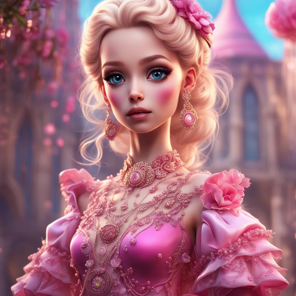 Boy Dressed as Barbie and Princess: Fantasy Art