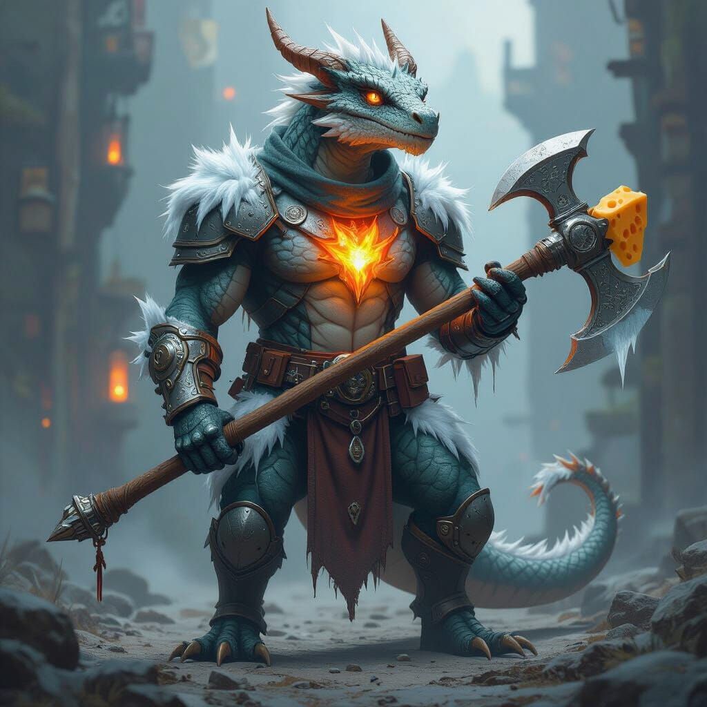 Mighty Creation Dragon with Cheese Axe