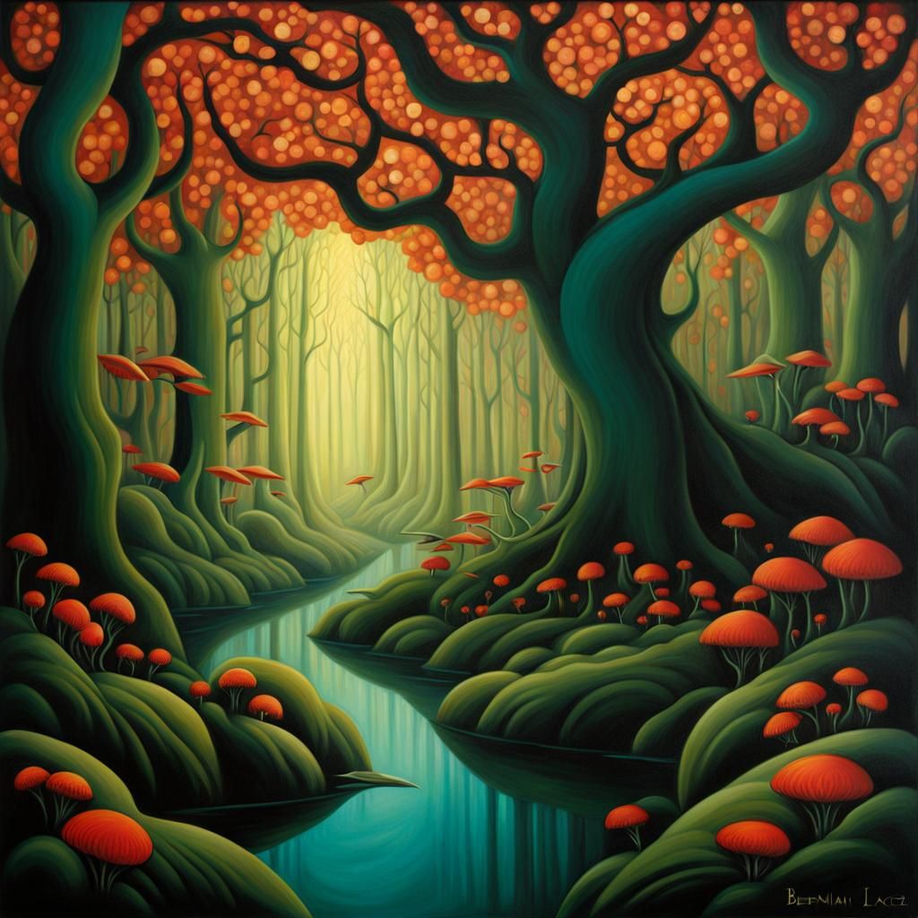 Eldritch Forest in a Dark Fantasy Style