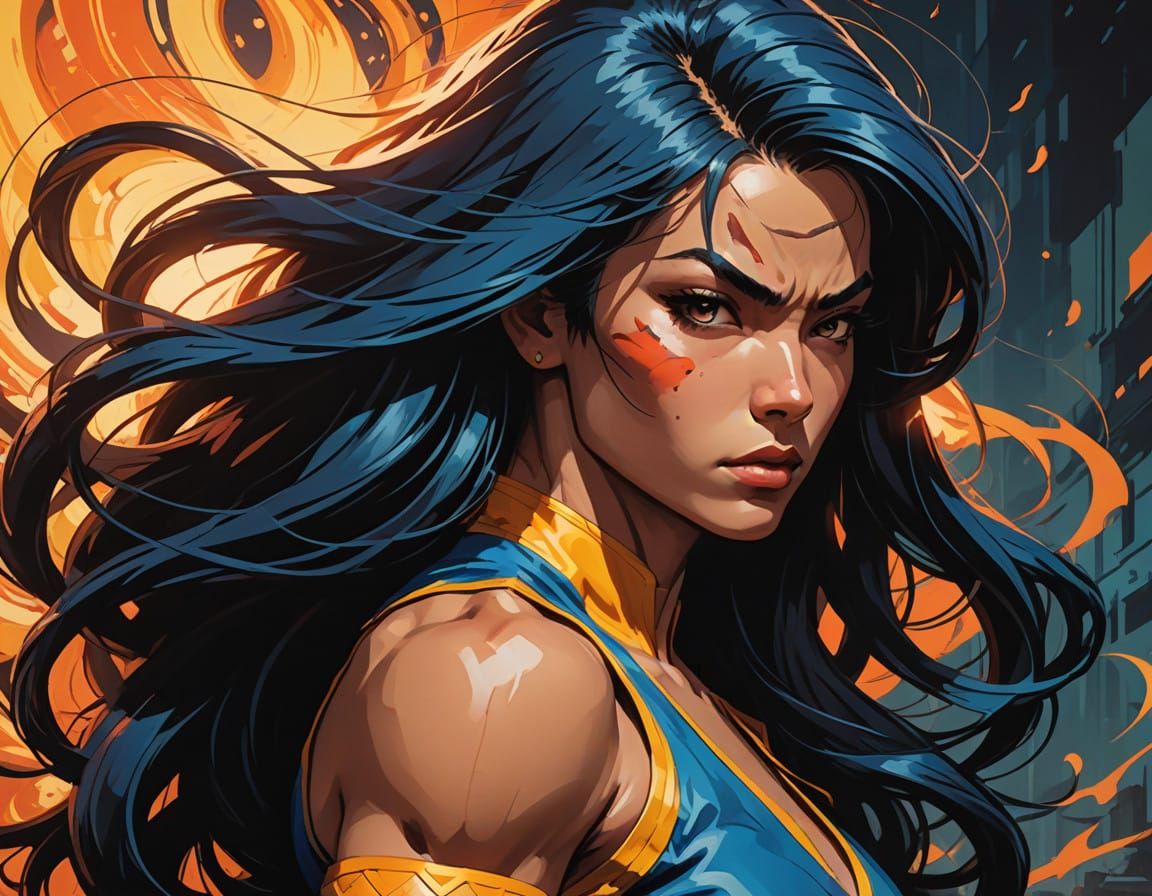 Street Fighter Character in Impressionistic Oil Impasto